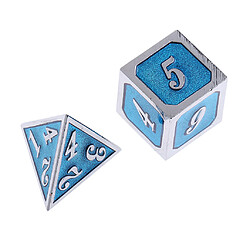 Avis alliage polyédrique d4 d6 d8 d10 d12 d20 pour mtg dnd jouet argent bleu clair