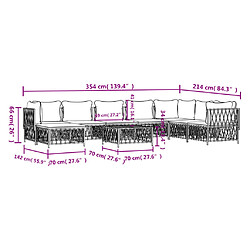 vidaXL Salon de jardin avec coussins 9 pcs anthracite acier pas cher