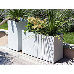 Acheter Eda Jardinière Muret Graphit 99,5 x 39,5 x 60 cm - 116 L - Blanc cérusé