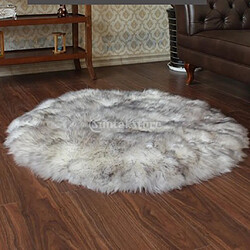 Acheter 80cm doux peau de mouton moelleux peau fausse fourrure faux tapis tapis tapis blanc et gris