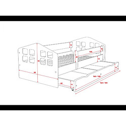 Lit Kacper blanc tiroir et matelas inclus 160/80