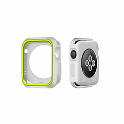 PHONECARE Coque Military Anti-Impact DoubleColor pour Apple Watch Series SE - 44mm - Gris / Vert fluorescent