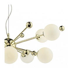 Luminaire Center Suspension Ursa or poli et verre opale 10 ampoules