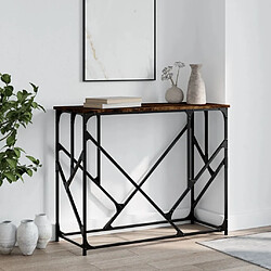 Maison Chic Table console | Meuble d'entrée | Table d'appoint chêne fumé 100x40x80 cm bois d'ingénierie -GKD83855