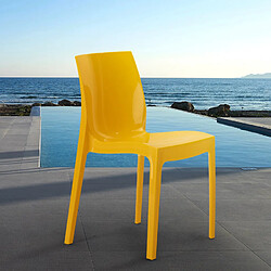 18 Chaises Ice Grand Soleil polypropylène restaurant promo offre stock, Couleur: Jaune