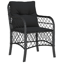 Avis vidaXL Chaises de jardin avec coussins lot de 2 noir résine tressée