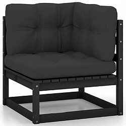 Acheter Maison Chic Salon de jardin 10 pcs + coussins - Mobilier/Meubles de jardin - Table et chaises d'extérieur Noir Bois de pin massif -MN71391