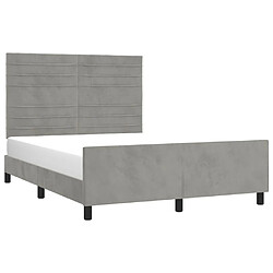 Avis Maison Chic Lit adulte - Cadre Structure de lit avec tête de lit Contemporain Gris clair 140x200 cm -MN65179