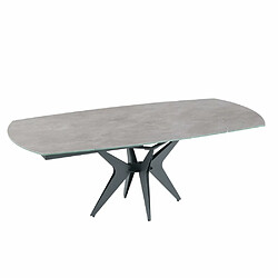 Avis Inside 75 Table de repas extensible BOOMERANG 160/228 x 95 cm plateau céramique ciment pied acier noir