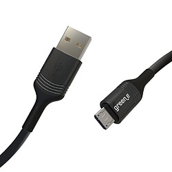 Greene Câble Micro USB vers USB 2.4A avec Attache Charge et Synchronisation 2,5m Noir