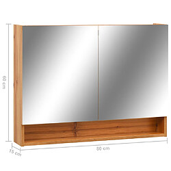 Helloshop26 Armoire à miroir de salle de bain led 80 x 15 x 60 cm MDF chêne 02_0006729 pas cher