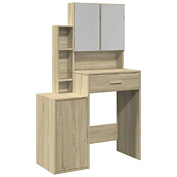 vidaXL Coiffeuse avec armoire chêne sonoma 80x35x132 cm