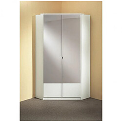 Inside 75 Armoire dressing d'angle DINGLE 2 portes miroirs 95*95 blanche