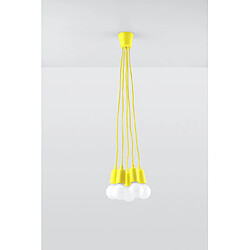 Acheter Luminaire Center Suspension DIEGO PVC jaune 5 ampoules