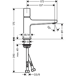 Mitigeur de lavabo HANSGROHE Metropol Select, bec long, bonde Push-Open chromé - 32570000