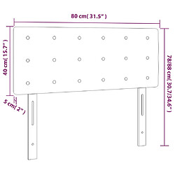 vidaXL Tête de lit Gris 80x5x78/88 cm Similicuir pas cher