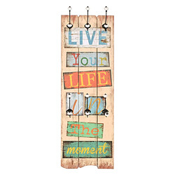 vidaXL Porte-manteau mural avec 6 crochets 120 x 40 cm LIVE LIFE