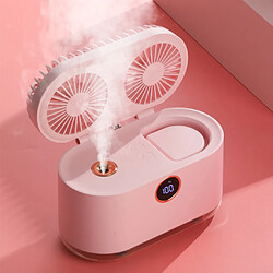 Mini Climatiseur 3 En 1 Ventilateur De Refroidissement Humidificateur Purificateur LED Rose Clair pas cher