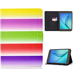 Etui en PU avec support et porte-carte pour votre Samsung Galaxy Tab A 8.0 SM-T350/T355C (2015) - Arc-en-ciel