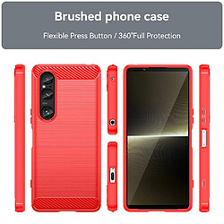 Htdmobiles Coque pour Sony Xperia 1 VI - housse etui silicone gel carbone + film ecran - ROUGE