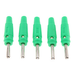 5pieces Câble audio 4mm fil haut-parleur Adaptateur connecteurs banane vert