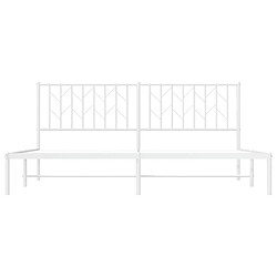 Maison Chic Cadre/structure de lit métal et tête de lit pour adulte - Lit Moderne Chambre blanc 180x200 cm -MN18127 pas cher