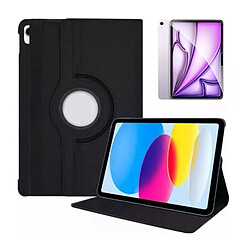 Kit De Couverture De Protection Anti-Impact À Rotation 360 + Film En Verre Trempé À Couverture Complète 5D Phonecare Compatible avec Apple Apple iPad Air 13 (2024) - Noir