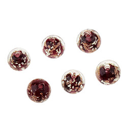 6pcs perles de verre rondes espaceur lumineux perles en vrac fabrication de bijoux rouge brun