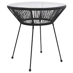 Avis vidaXL Ensemble à dîner d'extérieur 3 pcs Rotin PVC Noir