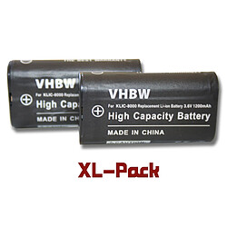 vhbw 2 batteries 1200mAh pr Kodak Easyshare Z612, Z712 IS, Z812 IS, Z1012 IS, Z1015 IS, Z1085 IS, Z1485 IS, Z8612 IS, ZX1 HD remplace Klic-8000, DB-50