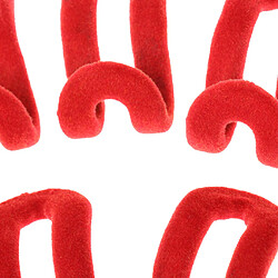 10pcs Mini-cintre Flocage Crochets Velours Cintre Clips Rouges pas cher