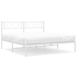 Maison Chic Lit adulte - Cadre de lit métal avec tête de lit pour chambre blanc 120x200 cm -MN55654