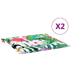 vidaXL Coussins de chaise de jardin lot de 2 multicolore 50x50x3 cm