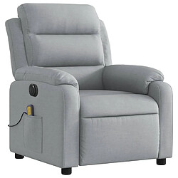 Avis Maison Chic Fauteuil Relax pour salon, Fauteuil de massage inclinable électrique gris clair tissu -GKD25270