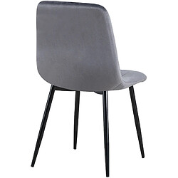 Decoshop26 Lot de 4 chaises de salle à manger coutures décoratives verticales en velours gris foncé et métal noir 10_0001867