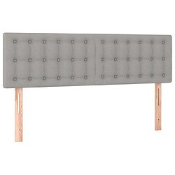 Avis vidaXL Tête de lit à LED Gris clair 144x5x78/88 cm Tissu