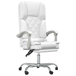 vidaXL Fauteuil de massage inclinable de bureau Blanc Similicuir