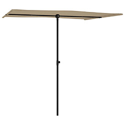 Helloshop26 Parasol d'extérieur avec mât en aluminium 2 x 1,5 m taupe 02_0008229