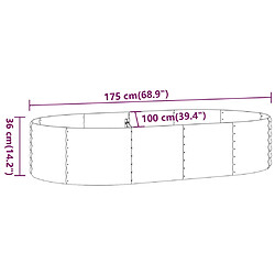 vidaXL Lit surélevé de jardin Acier enduit de poudre 175x100x36cm Vert pas cher