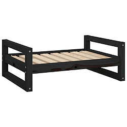 vidaXL Lit pour chien Noir 75,5x55,5x28 cm Bois de pin solide