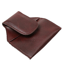 Billard Snooker Pool Cue PU Cuir Chalk Holder Pouch Bag Clip Brown