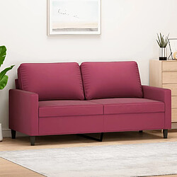 Maison Chic Canapé à 2 places,Sofa de Salon,Canapé droit Rouge bordeaux 140 cm Velours -GKD841088