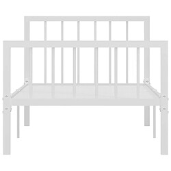 Avis Maison Chic Lit adulte - Lit simple Cadre de lit,Structure du lit Contemporain Blanc Métal 100 x 200 cm -MN57882