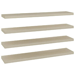 Maison Chic Lot de 4 Étagères murales,Étagère Rangement flottate chêne 120x23,5x3,8 cm MDF -MN39140