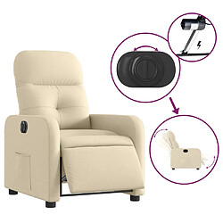 Acheter vidaXL Fauteuil inclinable électrique Crème Tissu