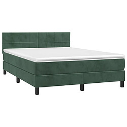 Avis vidaXL Sommier à lattes de lit avec matelas LED Vert foncé 140x190 cm