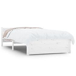 vidaXL Cadre de lit sans matelas blanc bois massif 90x200 cm