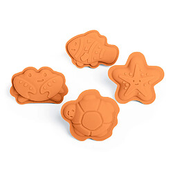 Bigjigs Toys 4 moules à sable en silicone orange