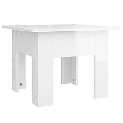 vidaXL Table basse blanc brillant 55x55x42 cm bois d'ingénierie