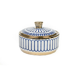 Boîte Décorative Romimex Bleu Blanc Porcelaine 15 x 11 x 15 cm